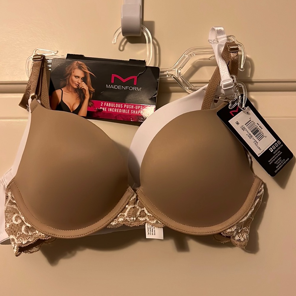 NEW 2 Maidenform Fabulous Push Up bras size 34B